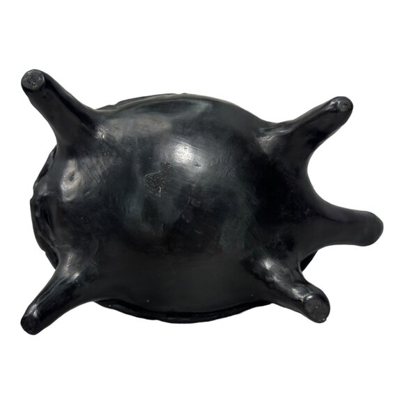 Barro Negro de Oaxaca Handmade Black Mexican Clay Tortoise VNTG Vase 7" H x 8" W - Picture 8 of 8